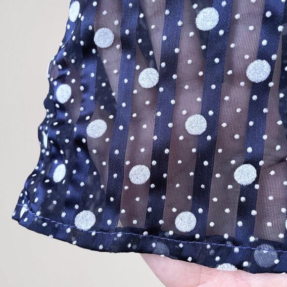 70s Maxi Dress Navy Polka Dot Ruffle Cottagecore Prairie Peasant Festival Boho - Picture 4 of 10